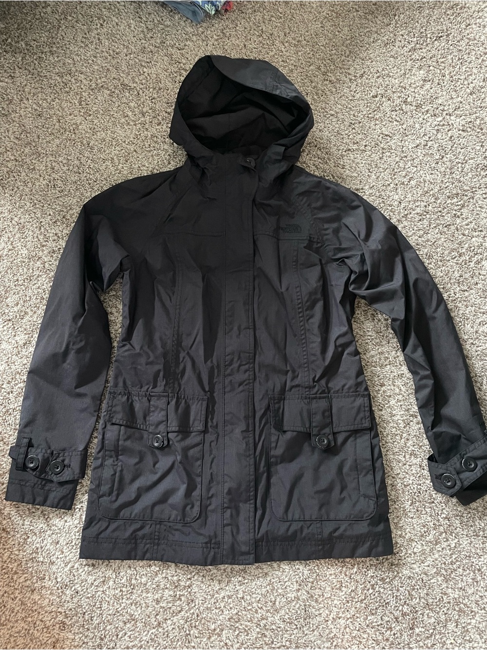 The North Face Black Hooded Trench Coat
